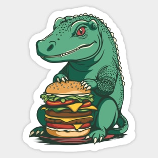 Komodo Boy and His Burger Sticker